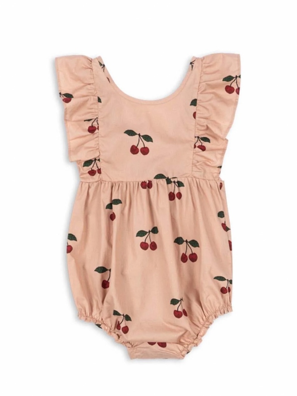 Konges Slojd Verbena Frill-Strap Romper in Cerise Blush